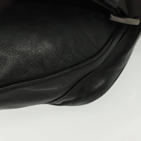 BOTTEGA VENETA INTRECCIATO Waist Bag Leather Black Silver Auth 137678 - Picture 5 of 16